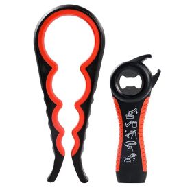 1pc Lid Opener Tool; Jar Opener For Weak Hands; Multi Function Can Opener For Seniors; Rubber Grip Bottle Opener